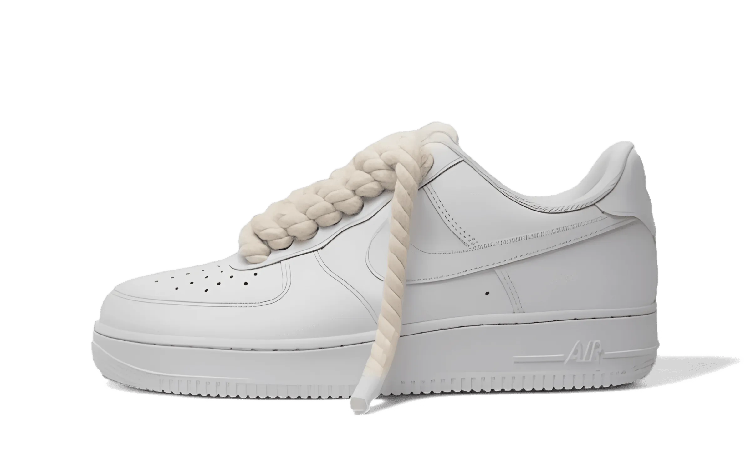 AF1 WHITE – BLACK ROPE LACES