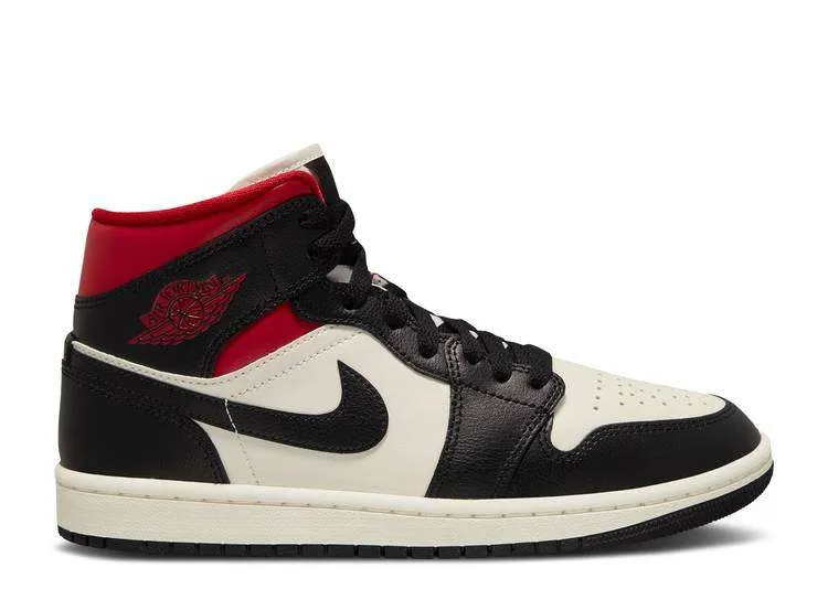 AIR JORDAN 1 MID 'BLACK SAIL GYM RED'