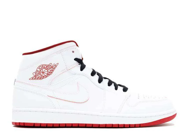 AIR JORDAN 1 MID 'WHITE BLACK GYM RED'