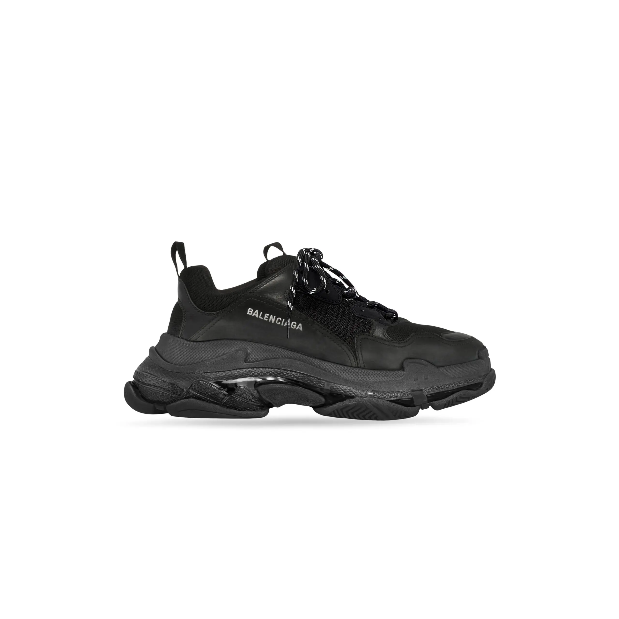 Men’s Triple S Clear Sole Sneaker in Black