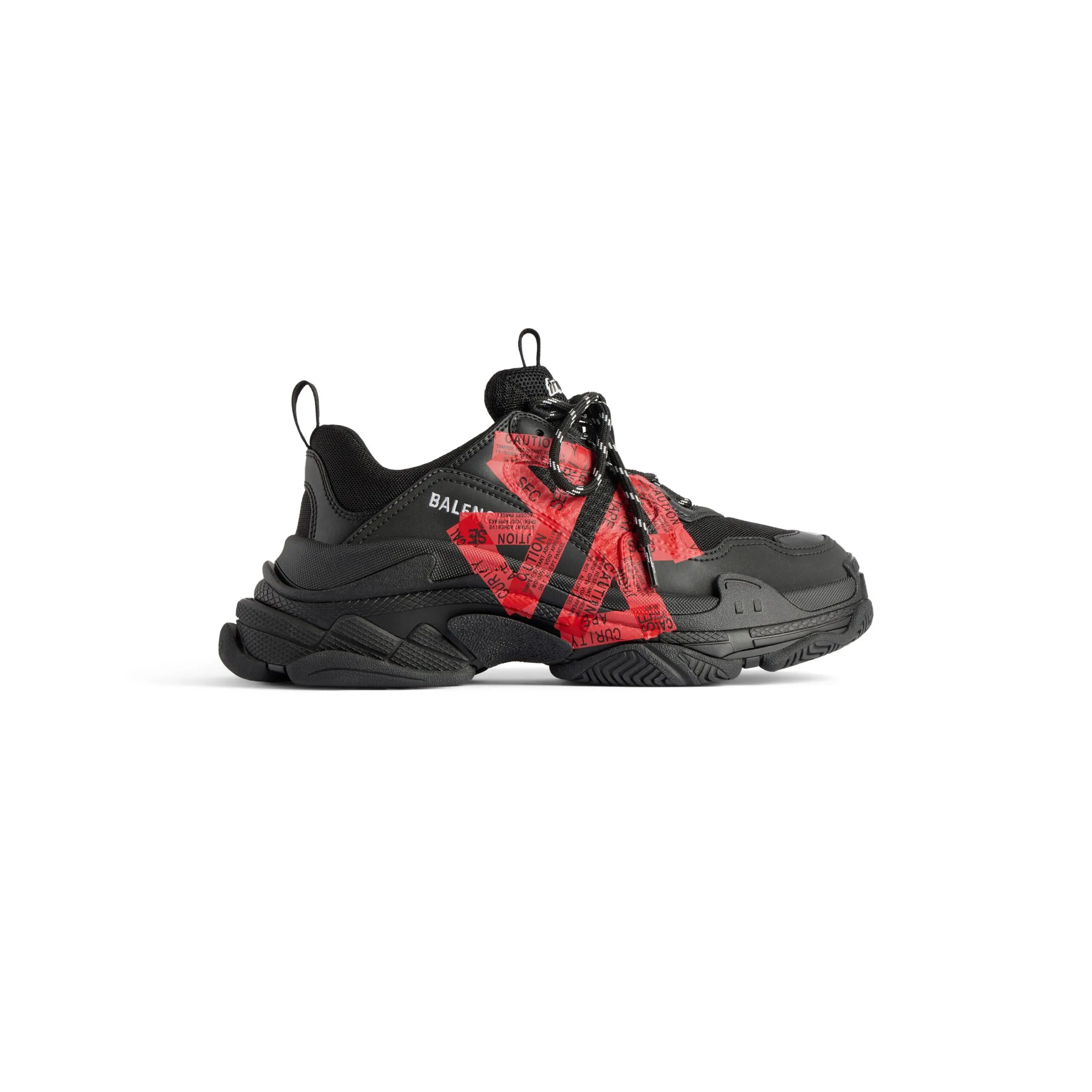 Men’s Triple S Sneaker in Black/red